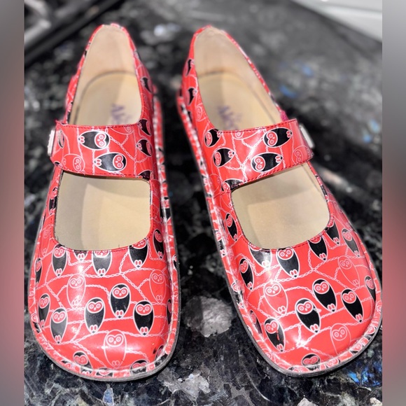 Algeria Paloma Mary Jane’s in Coral Owl Print Women’s size 41 - Picture 3 of 15